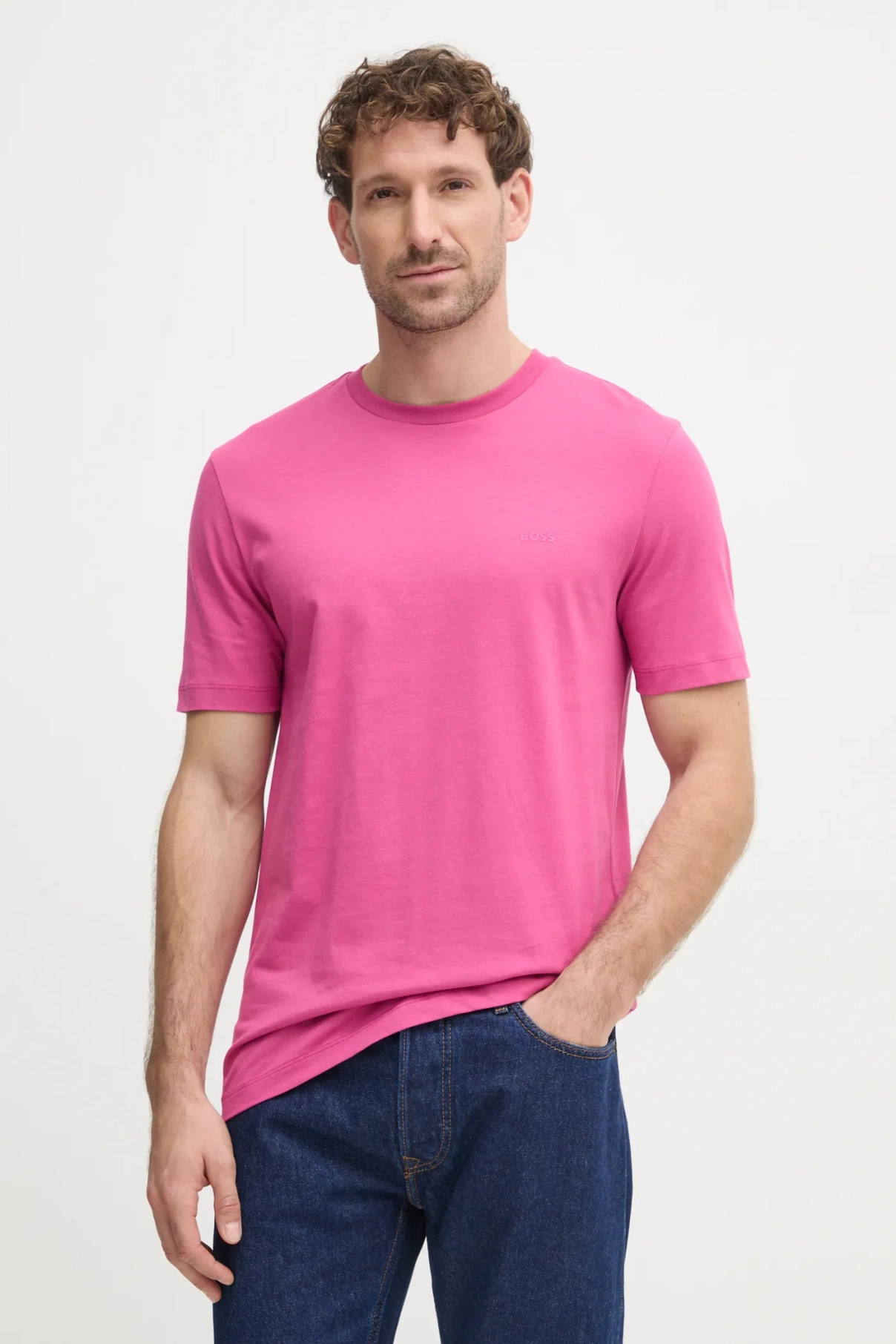 Хлопковая футболка BOSS, розовый
Хлопковая футболка BOSS, розовый