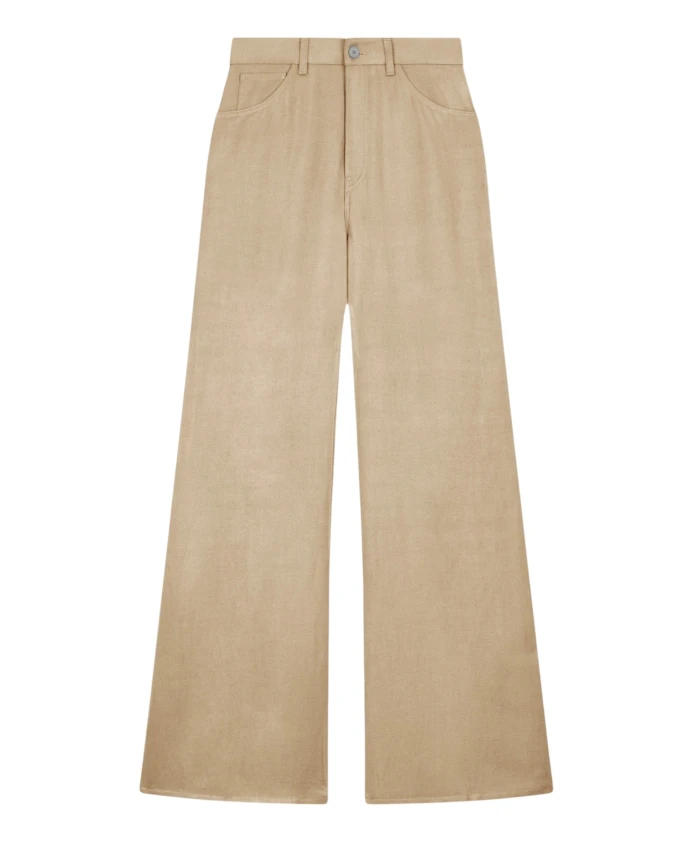 Бежевые брюки с высокой талией и широкими штанинами. Dondup, бежевый
Бежевые брюки с высокой талией и широкими штанинами. Dondup, бежевый