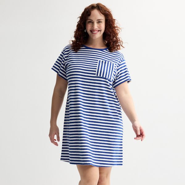Платье-футболка большого размера из махрового полотенца Sonoma Goods For Life, цвет indigo blue stripe
Платье-футболка большого размера из махрового полотенца Sonoma Goods For Life, цвет indigo blue stripe