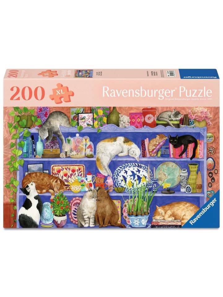 Пазл Ravensburger из 200 деталей, кошки на полке, красочный
Пазл Ravensburger из 200 деталей, кошки на полке, красочный