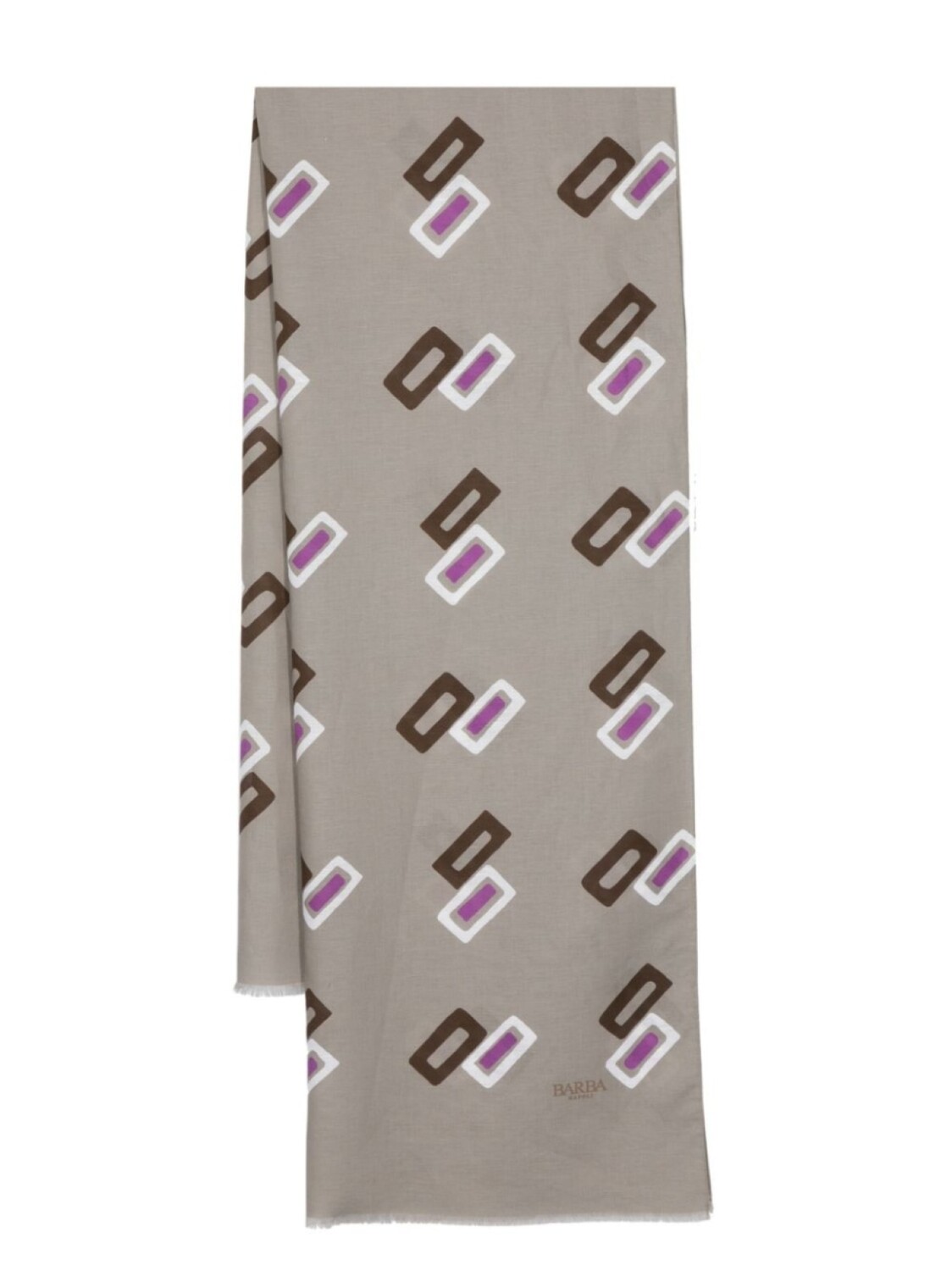 Barba шарф с бахромой и графичным принтом, серый
Barba шарф с бахромой и графичным принтом, серый