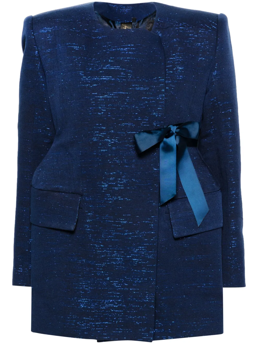 Двубортный блейзер Shika Petiole Kente Papa Oppong, синий
Двубортный блейзер Shika Petiole Kente Papa Oppong, синий