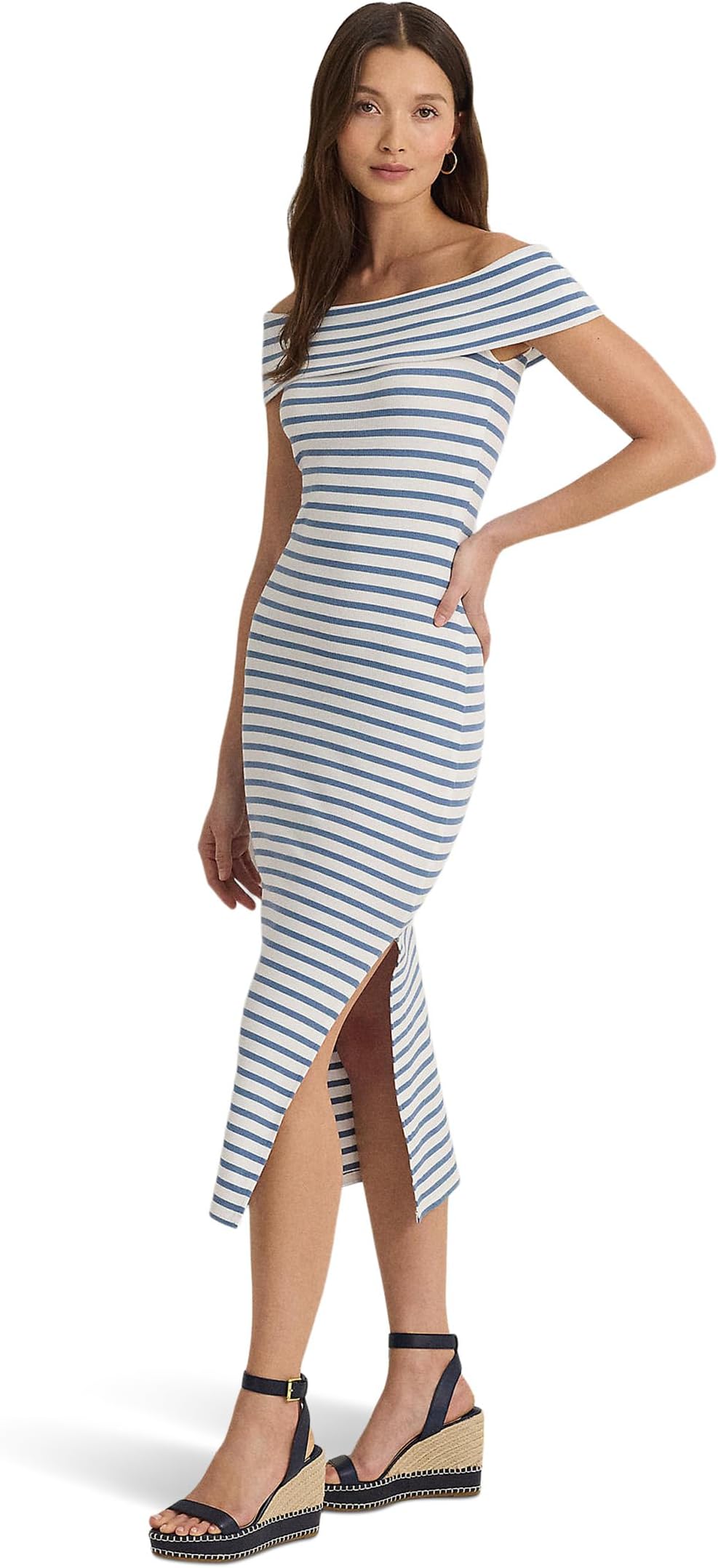 Платье Lauren Ralph Lauren Striped Off-the-Shoulder Midi Dress, цвет White/Pale Azure
Платье Lauren Ralph Lauren Striped Off-the-Shoulder Midi Dress, цвет White/Pale Azure