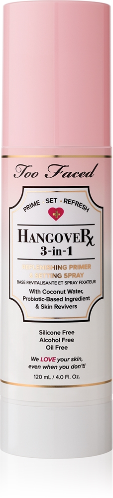 Hangover 3-в-1 восстанавливающий праймер и фиксирующий спрей: основа под макияж и фиксирующий спрей в одном средстве с освежающим эффектом Too Faced, 120 мл
Hangover 3-в-1 восстанавливающий праймер и фиксирующий спрей: основа под макияж и фиксирующий спрей в одном средстве с освежающим эффектом Too Faced, 120 мл