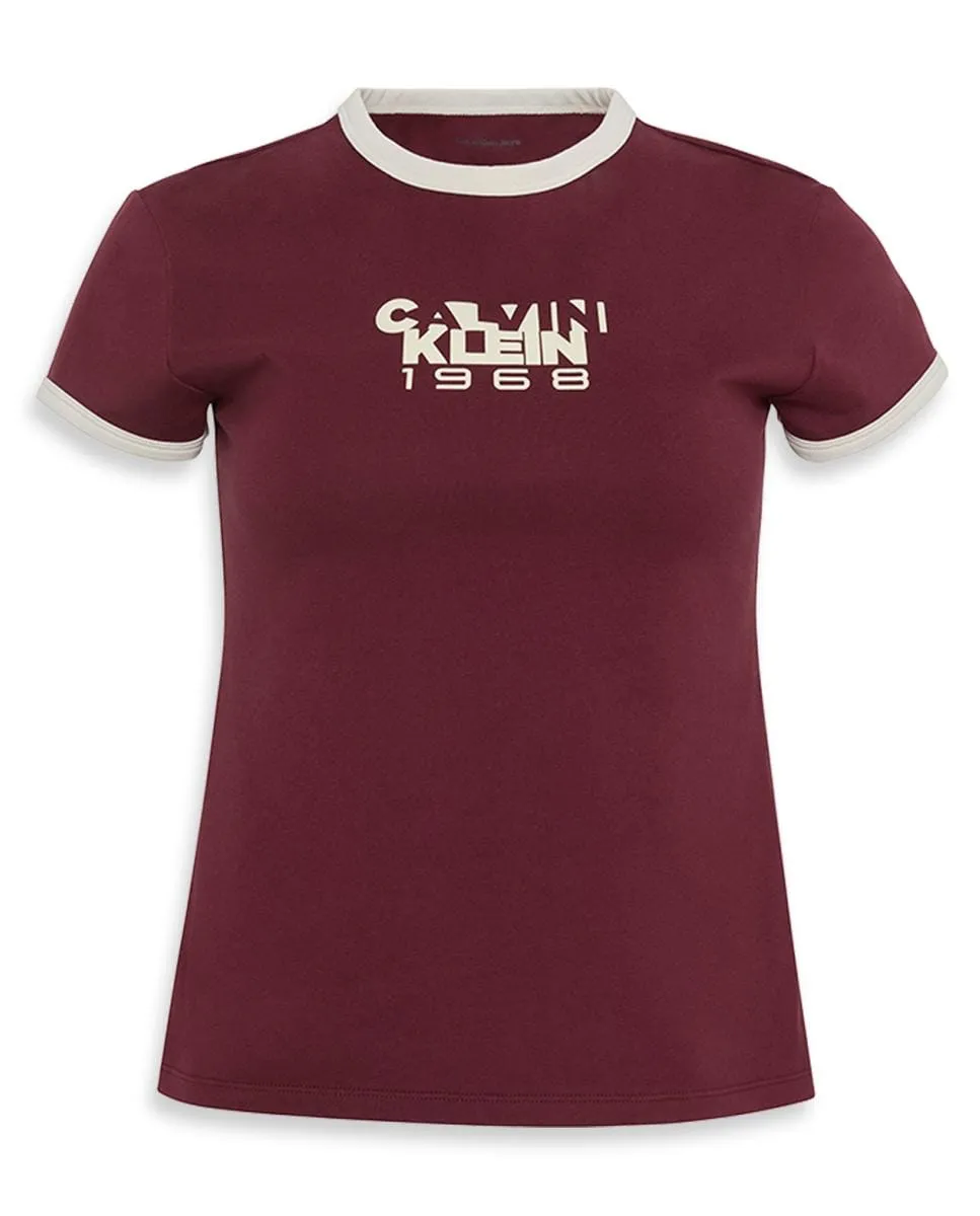 Женская футболка baby tee с графическим принтом Calvin Klein Jeans, бордовый
Женская футболка baby tee с графическим принтом Calvin Klein Jeans, бордовый