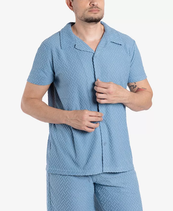 Мужская повседневная текстурированная рубашка с коротким рукавом и отложным воротником на пуговицах SPRING + MERCER, синий
Мужская повседневная текстурированная рубашка с коротким рукавом и отложным воротником на пуговицах SPRING + MERCER, синий