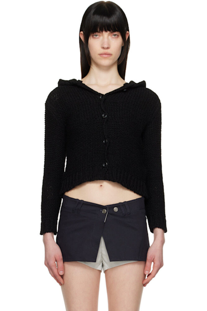 Черный кардиган с капюшоном и объемной вязкой OPEN YY
Черный кардиган с капюшоном и объемной вязкой OPEN YY