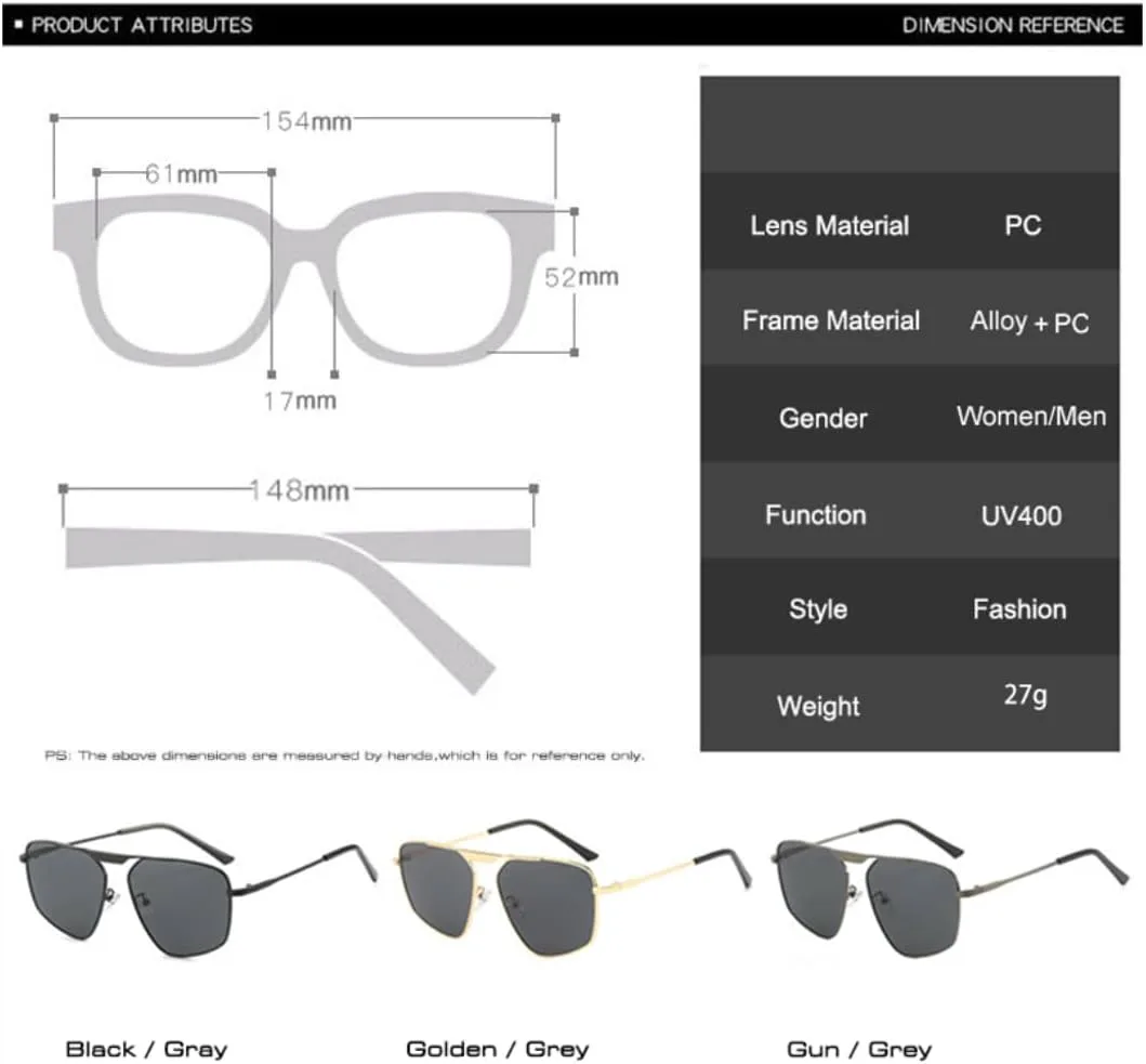 Ретро металлические многоугольные квадратные солнцезащитные очки для женщин, модные, цвета шампанского, защита от УФ-излучения UV400 для мужчин TVTBBVV, Black Gray
Ретро металлические многоугольные квадратные солнцезащитные очки для женщин, модные, цвета шампанского, защита от УФ-излучения UV400 для мужчин TVTBBVV, Black Gray