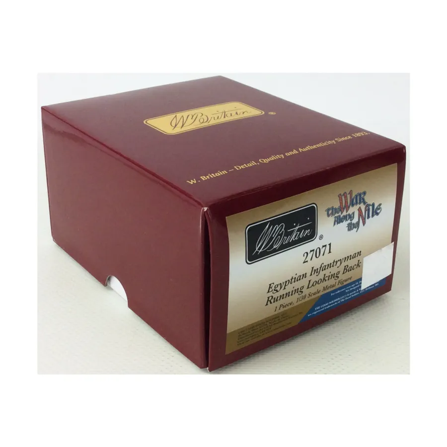 Египетский пехотинец бежит, оглядываясь назад, War Along the Nile Series (1/32) (W. Britain)
Египетский пехотинец бежит, оглядываясь назад, War Along the Nile Series (1/32) (W. Britain)