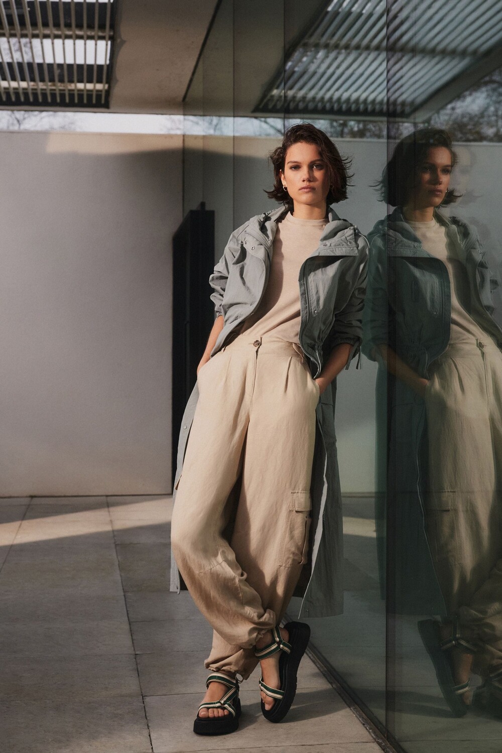 Брюки-Карго из льняной ткани Next, бежевый
Брюки-Карго из льняной ткани Next, бежевый