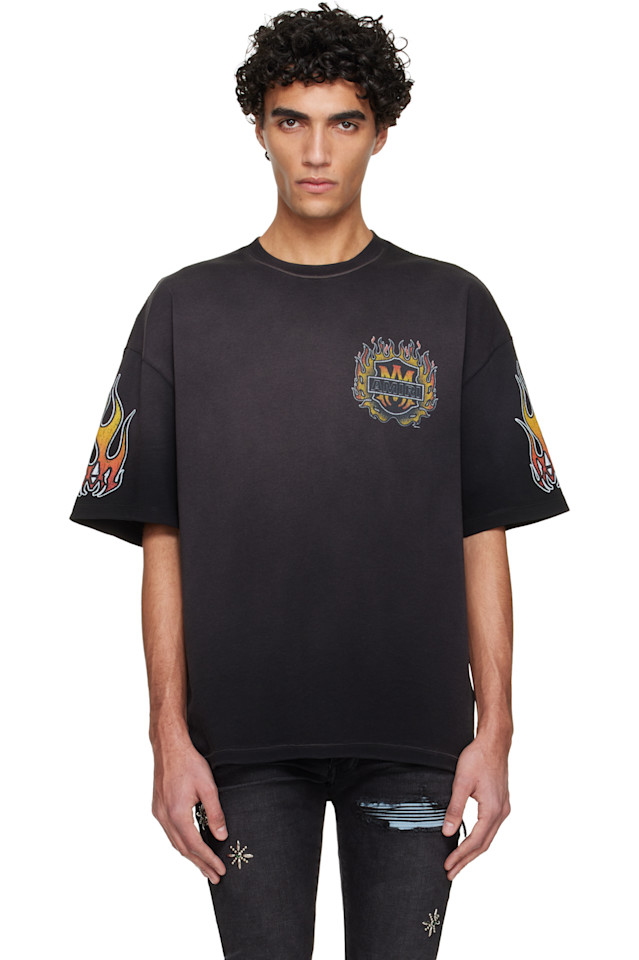 Футболка оверсайз с изображением пламени Ма Amiri, черный
Футболка оверсайз с изображением пламени Ма Amiri, черный