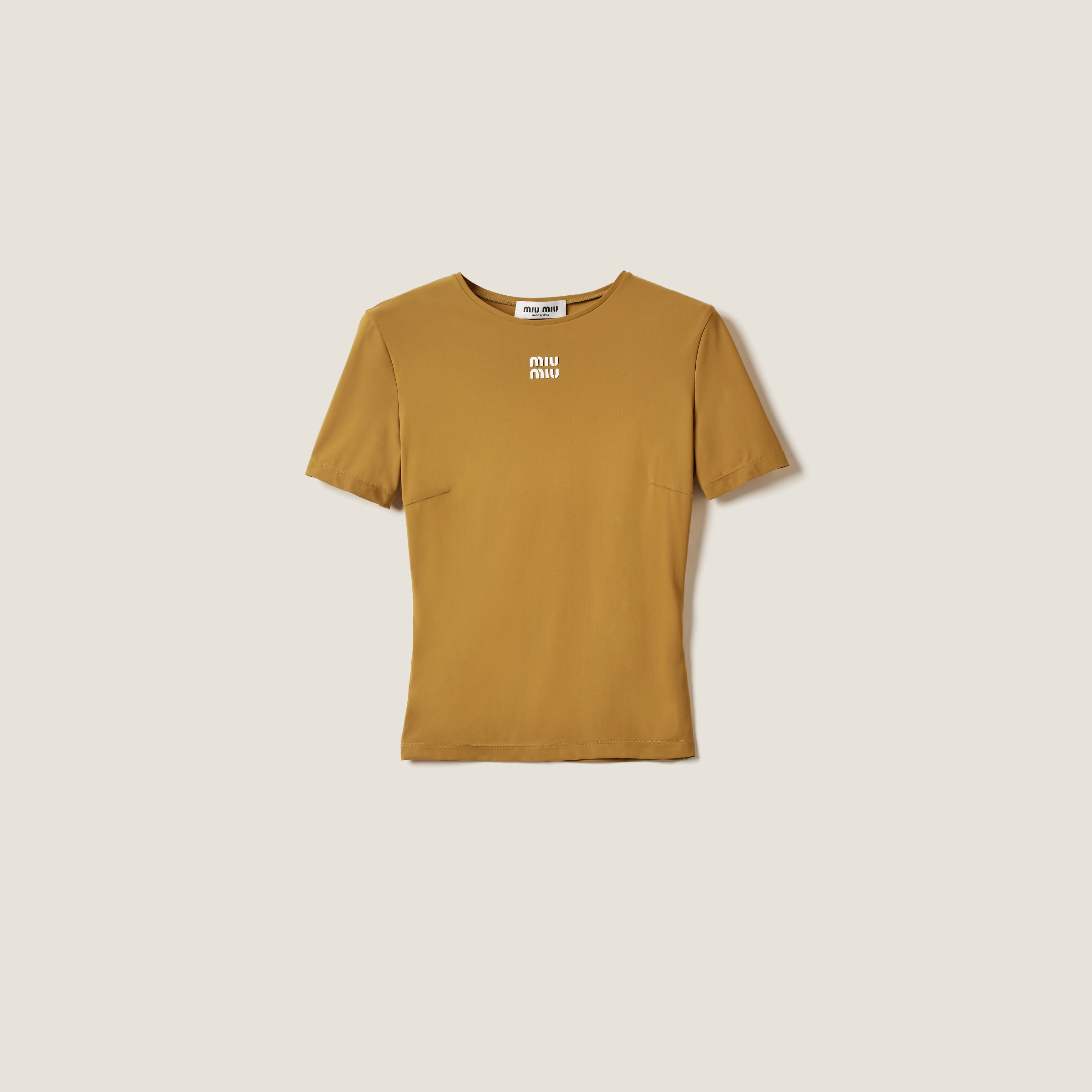 Топ из эластичного джерси MIU MIU, коричневый
Топ из эластичного джерси MIU MIU, коричневый