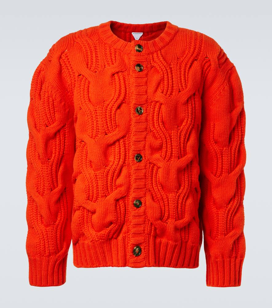 Вязаный шерстяной кардиган Bottega Veneta, Cherry Tomato
Вязаный шерстяной кардиган Bottega Veneta, Cherry Tomato