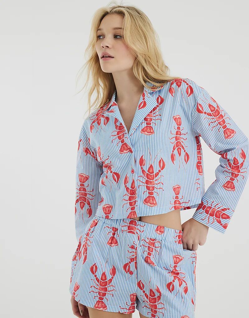 Пижамный комплект с изображением лобстера в мульти River Island
Пижамный комплект с изображением лобстера в мульти River Island