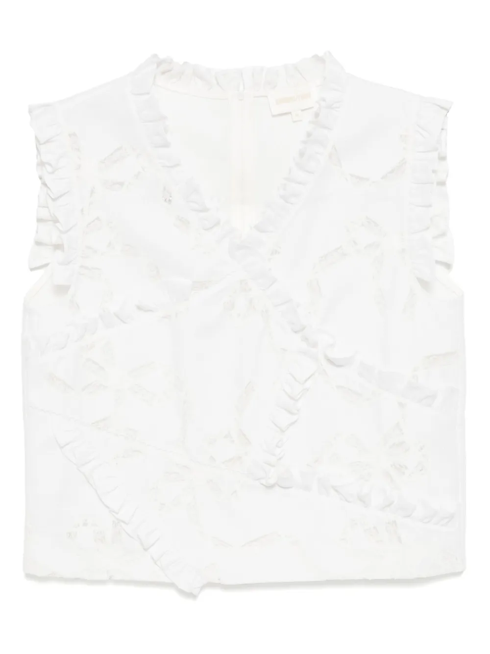 Топ с кружевом SHUSHU/TONG, белый 
Топ с кружевом SHUSHU/TONG, белый