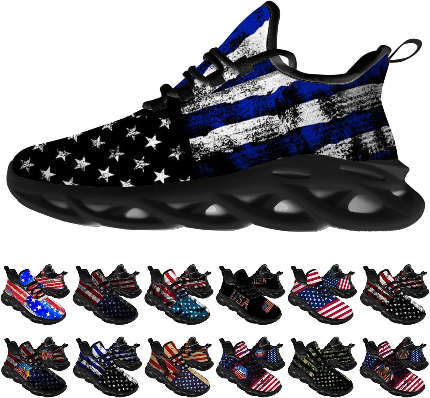 Кроссовки Ciadoon с американским флагом для мужчин и женщин, спортивные кроссовки для бега, ходьбы и тенниса, подарки для мальчиков и девочек, синий
Кроссовки Ciadoon с американским флагом для мужчин и женщин, спортивные кроссовки для бега, ходьбы и тенниса, подарки для мальчиков и девочек, синий