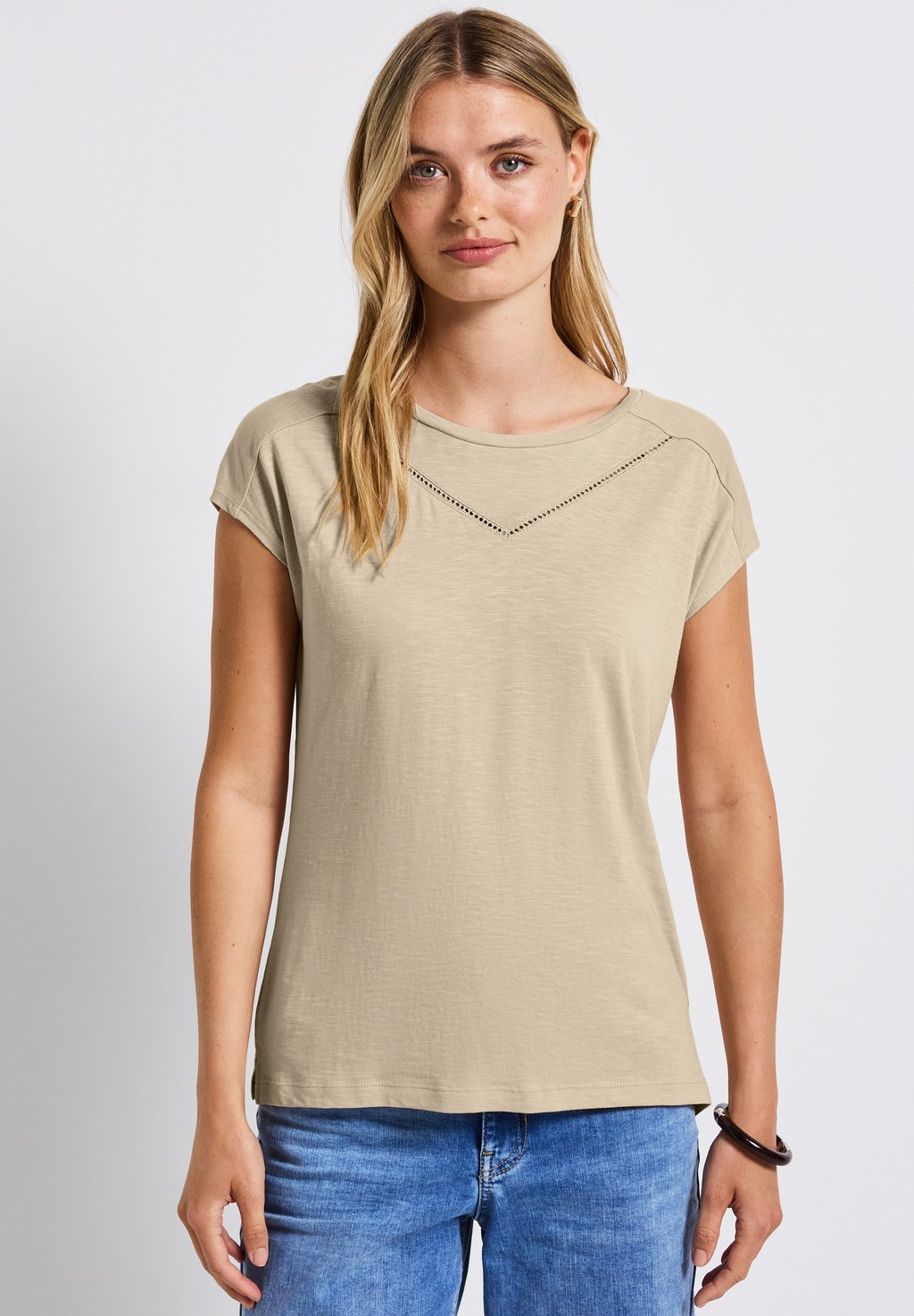 Футболка с принтом Street One, бежевый 
Футболка с принтом Street One, бежевый