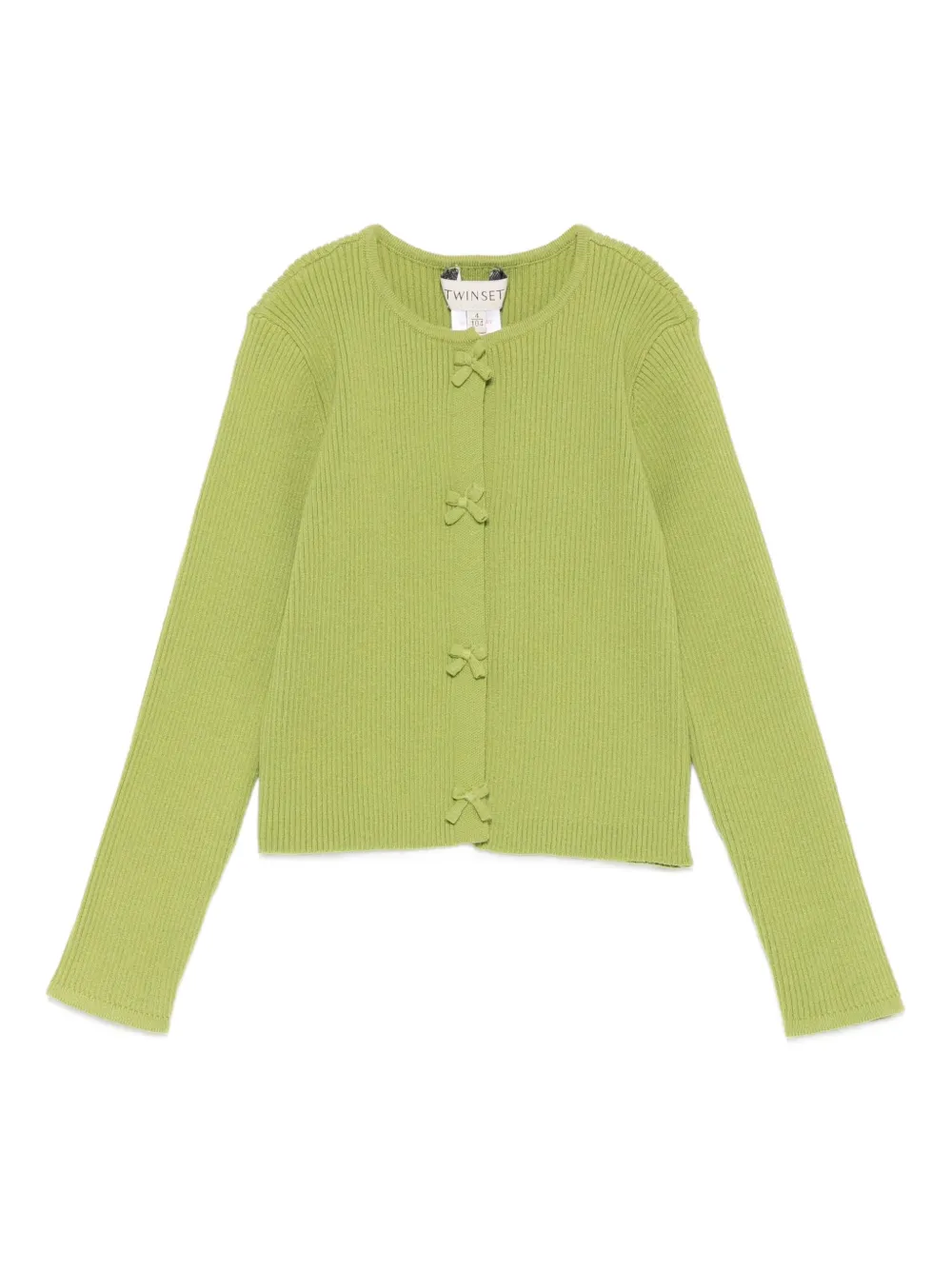Ребристый кардиган с бантом TWINSET Kids, зеленый
Ребристый кардиган с бантом TWINSET Kids, зеленый