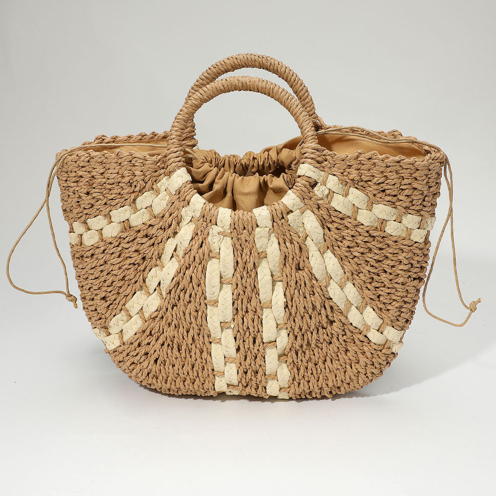 Рафия плетеная сумка-тоут с круглой ручкой FASHNZFAB, бежевый/хаки 
Рафия плетеная сумка-тоут с круглой ручкой FASHNZFAB, бежевый/хаки