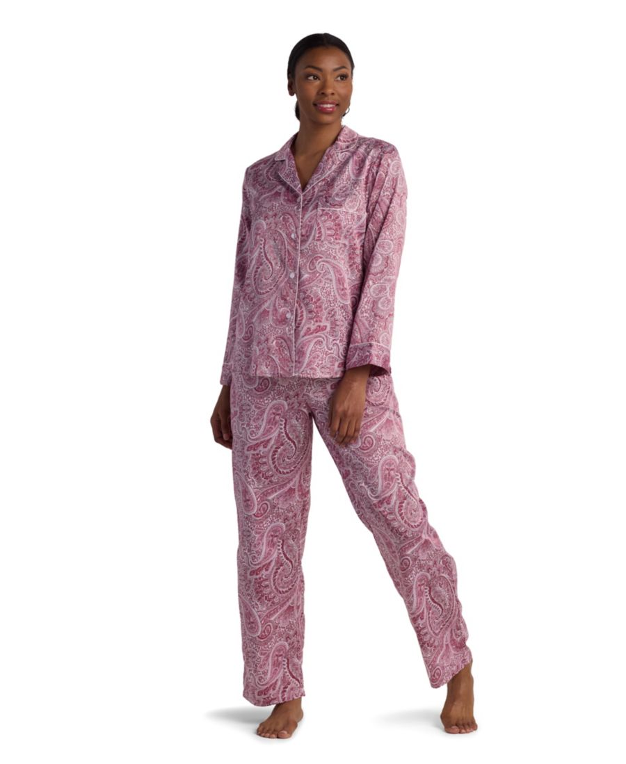 Женский пижамный комплект из двух предметов: топ и брюки с узором пейсли Miss Elaine, Burgundy Refined Pais
Женский пижамный комплект из двух предметов: топ и брюки с узором пейсли Miss Elaine, Burgundy Refined Pais