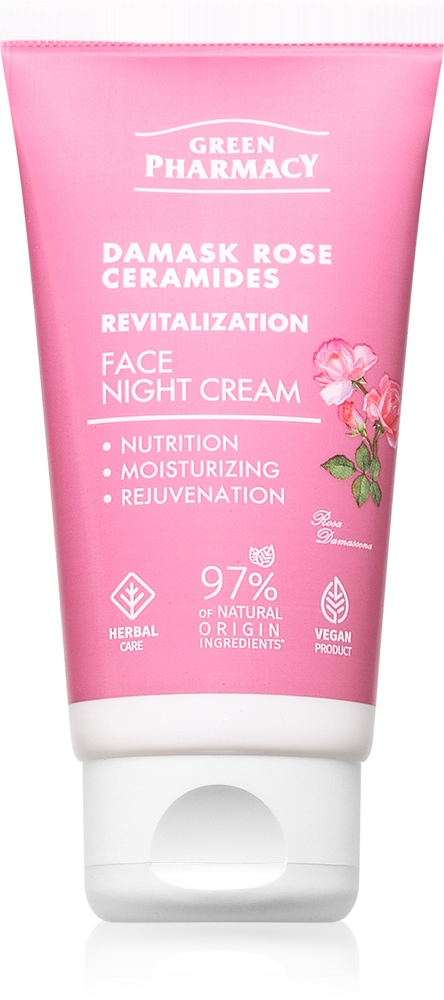 Ночной крем для лица с дамасской розой и керамидами Green Pharmacy, 50 мл
Ночной крем для лица с дамасской розой и керамидами Green Pharmacy, 50 мл