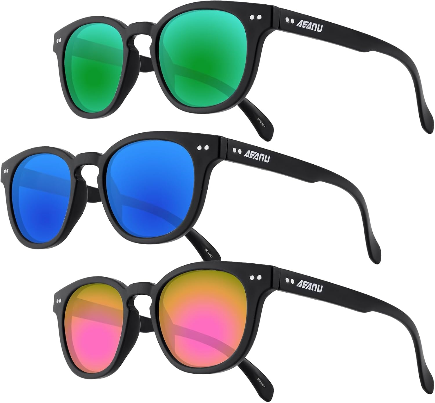 Поляризованные солнцезащитные очки для подростков – линзы UV400 с цветным зеркальным покрытием, матовая круглая оправа, для маленьких лиц – для велоспорта и активного отдыха AEANU, 3pack - Blue/Pink/Green
Поляризованные солнцезащитные очки для подростков – линзы UV400 с цветным зеркальным покрытием, матовая круглая оправа, для маленьких лиц – для велоспорта и активного отдыха AEANU, 3pack - Blue/Pink/Green