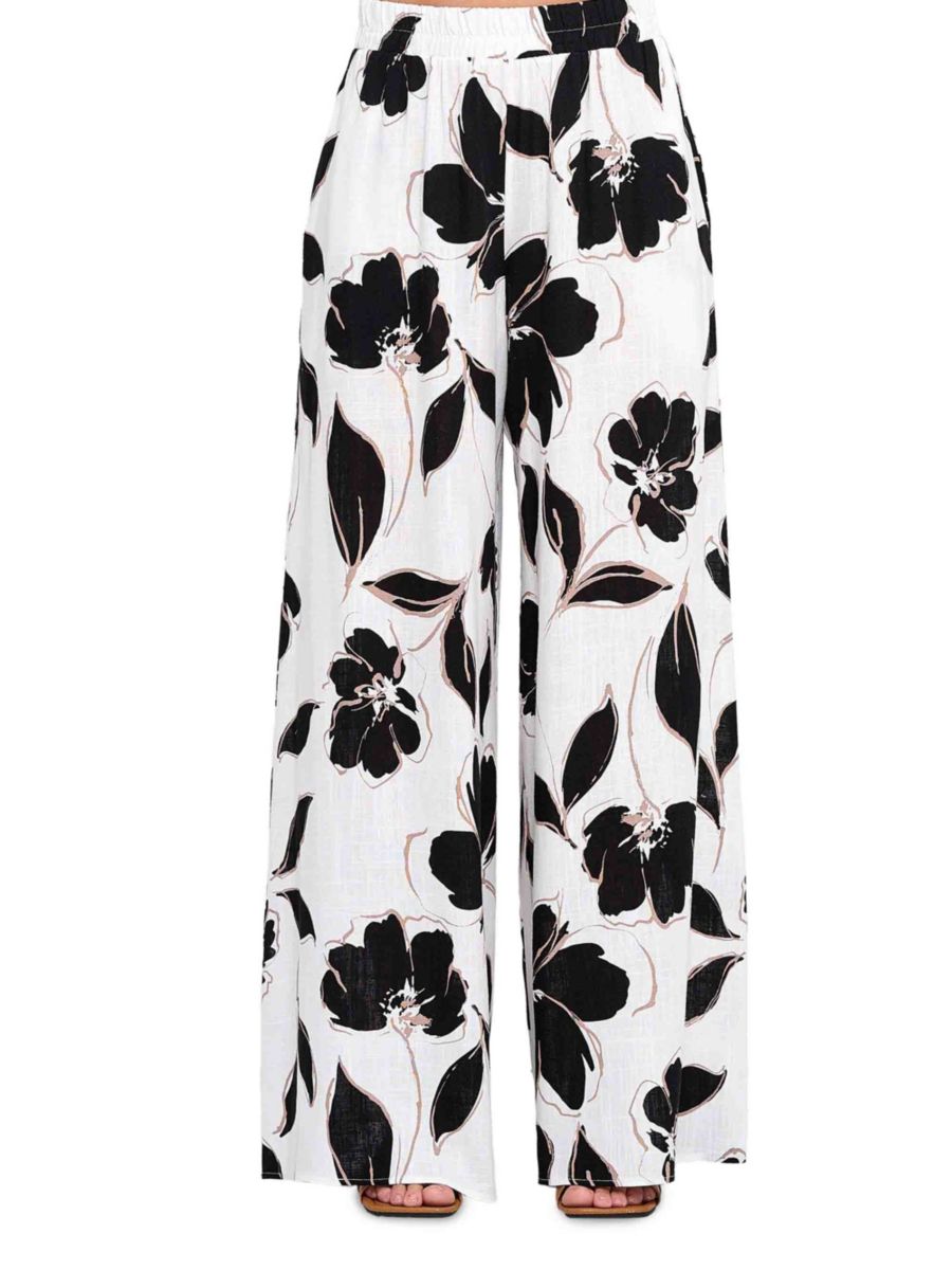 Льняные брюки с цветочным принтом Renee C., белый
Льняные брюки с цветочным принтом Renee C., белый