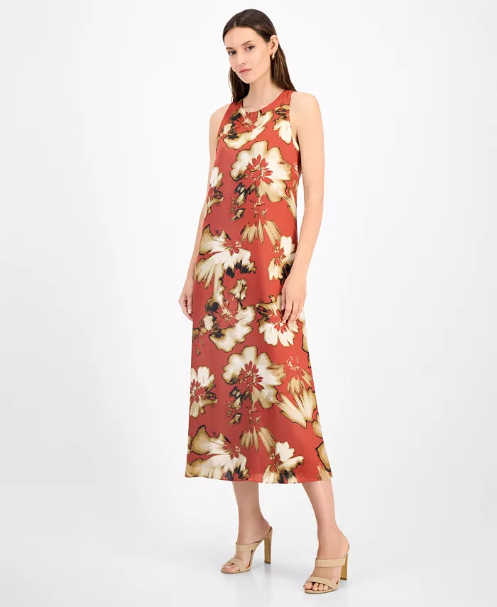 Женское платье миди без рукавов с принтом Anne Klein, красный
Женское платье миди без рукавов с принтом Anne Klein, красный