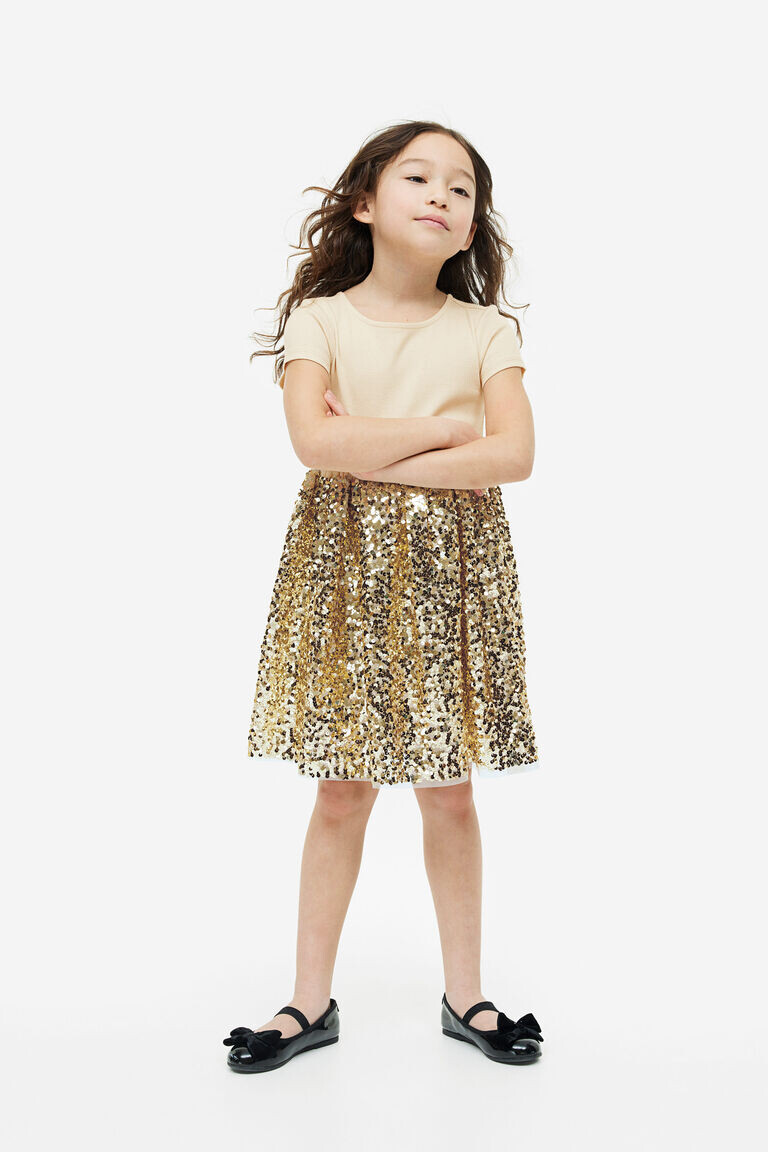 Платье из джерси с пайетками H&M, бежевый
Платье из джерси с пайетками H&M, бежевый