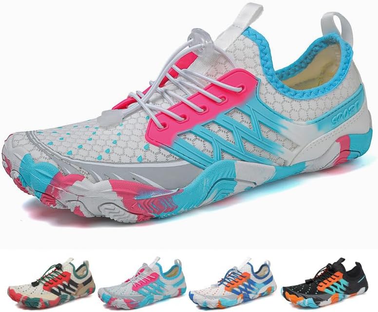 Защитные босоножки Barefoot, водные кроссовки с широкой носочной частью для женщин и мужчин, дышащая сетка, быстро сохнущие аква-кроссовки с противоскользящей подошвой для пеших прогулок, походов по рекам и тренировок в зале Kiyenus, розовый
Защитные босоножки Barefoot, водные кроссовки с широкой носочной частью для женщин и мужчин, дышащая сетка, быстро сохнущие аква-кроссовки с противоскользящей подошвой для пеших прогулок, походов по рекам и тренировок в зале Kiyenus, розовый