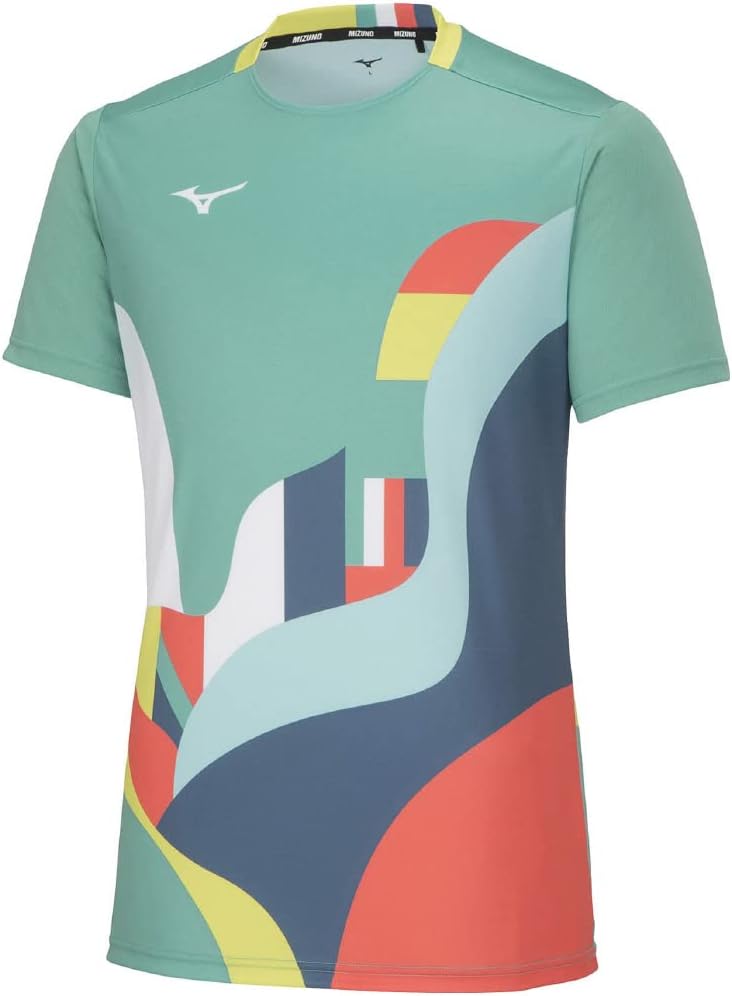 Футболка для тенниса Mizuno 62JAA042, с коротким рукавом, влагоотводящая, быстросохнущая, бирюзовый
Футболка для тенниса Mizuno 62JAA042, с коротким рукавом, влагоотводящая, быстросохнущая, бирюзовый