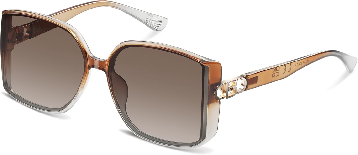 Крупные солнцезащитные очки для женщин, стильные женские солнцезащитные очки с защитой от УФ-излучения, легкие солнцезащитные очки в квадратной оправе для активного отдыха Foliful, A02-gradient Dark Brown/Grey
Крупные солнцезащитные очки для женщин, стильные женские солнцезащитные очки с защитой от УФ-излучения, легкие солнцезащитные очки в квадратной оправе для активного отдыха Foliful, A02-gradient Dark Brown/Grey