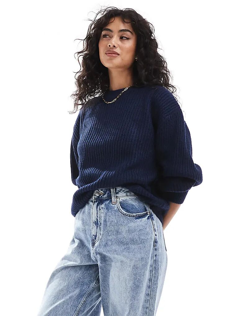 Джемпер свободного кроя с круглым вырезом темно-синего цвета ASOS DESIGN
Джемпер свободного кроя с круглым вырезом темно-синего цвета ASOS DESIGN