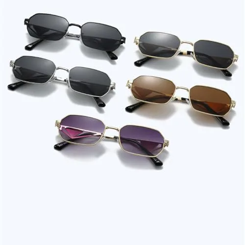 Модные солнцезащитные очки для женщин 2027 года, винтажная металлическая оправа, многоугольные солнцезащитные очки, черные и серые, один размер MTZJH, One Color
Модные солнцезащитные очки для женщин 2027 года, винтажная металлическая оправа, многоугольные солнцезащитные очки, черные и серые, один размер MTZJH, One Color