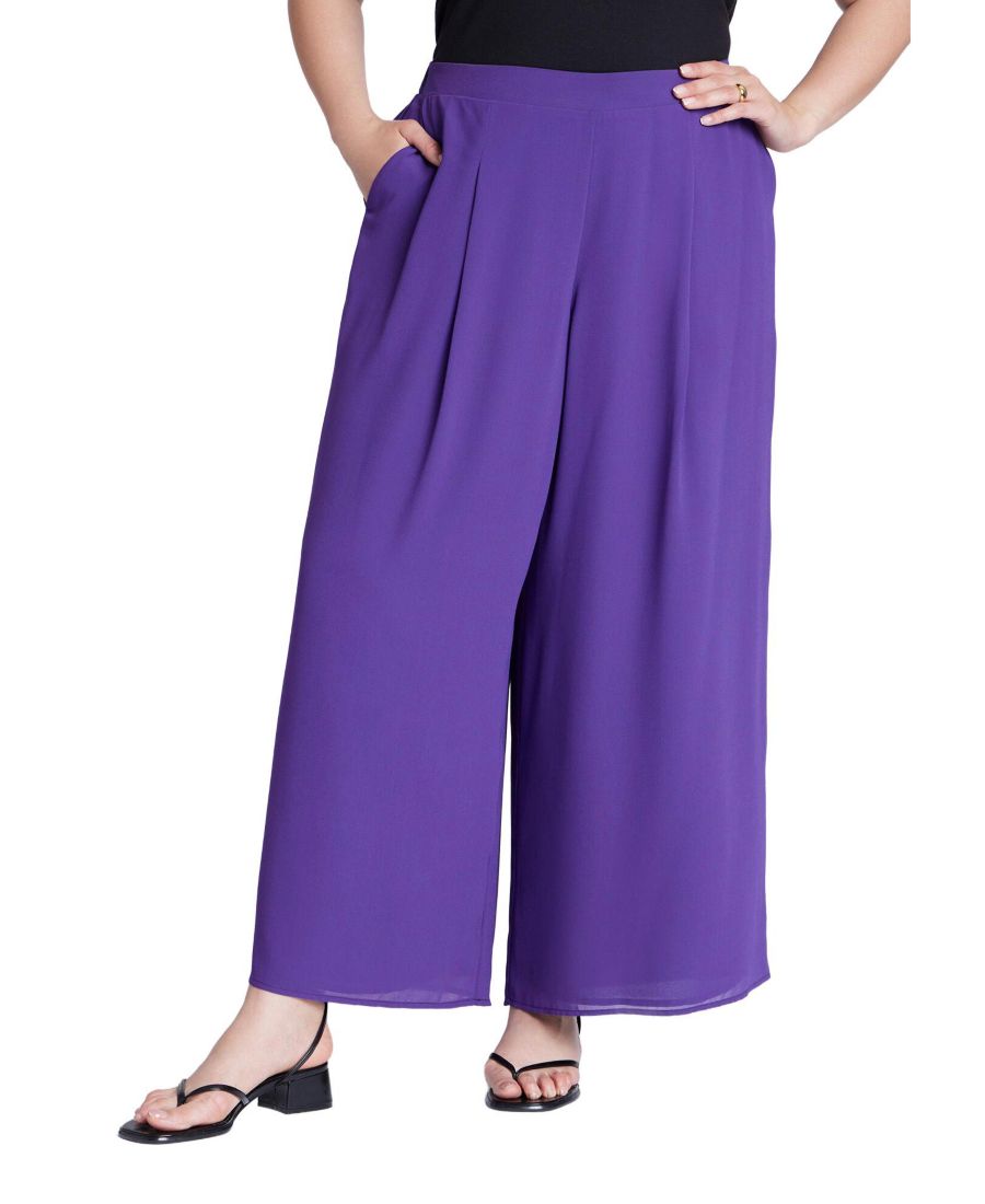 Женские брюки из шифона больших размеров с широкими штанинами ELOQUII, Cool purple
Женские брюки из шифона больших размеров с широкими штанинами ELOQUII, Cool purple