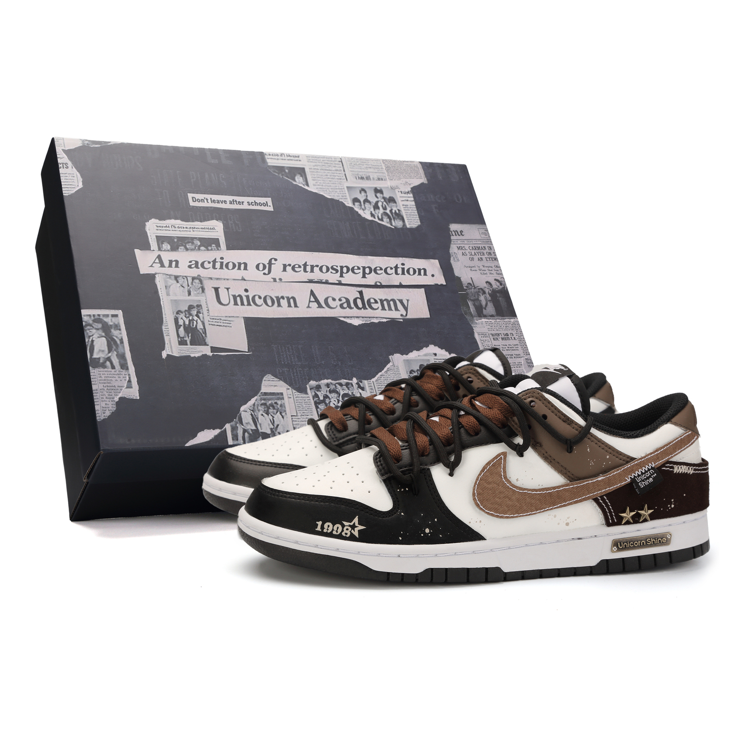 Dunk Vintage Starry Box устойчивые к истиранию низкие скейтборд кроссовки мужские black brown Nike, черный коричневый-Box
Dunk Vintage Starry Box устойчивые к истиранию низкие скейтборд кроссовки мужские black brown Nike, черный коричневый-Box