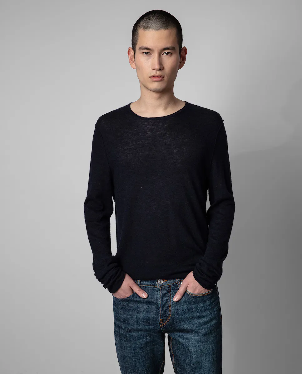 Мужской синий кашемировый свитер Teiss с круглым вырезом Zadig & Voltaire, темно-синий
Мужской синий кашемировый свитер Teiss с круглым вырезом Zadig & Voltaire, темно-синий