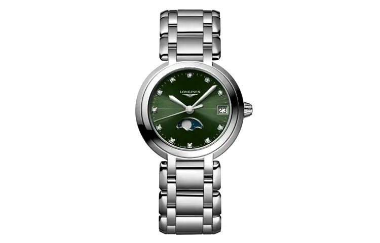 Часы женские Heart Moon Collection с кварцевым механизмом 30,5 мм зеленый циферблат стальной корпус стальной браслет LONGINES
Часы женские Heart Moon Collection с кварцевым механизмом 30,5 мм зеленый циферблат стальной корпус стальной браслет LONGINES