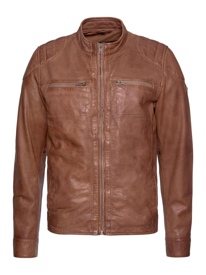 Кожаная куртка коньячного цвета Bruno Banani
Кожаная куртка коньячного цвета Bruno Banani