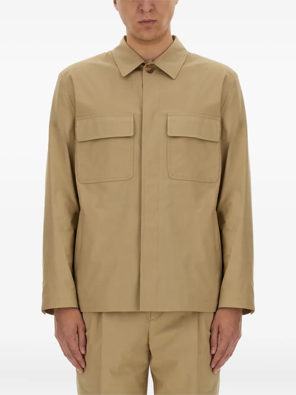 Рубашка с клапанами на карманах Lardini, бежевый
Рубашка с клапанами на карманах Lardini, бежевый