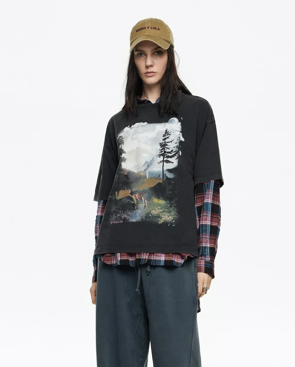 Женская футболка с логотипом и пейзажем Bimba y Lola, черный
Женская футболка с логотипом и пейзажем Bimba y Lola, черный