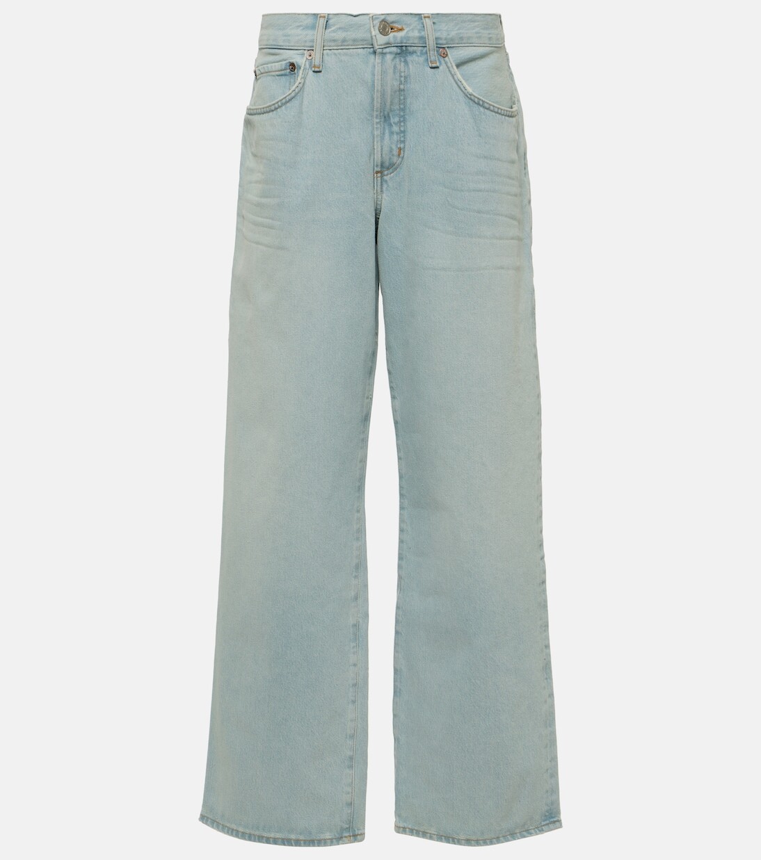 Прямые джинсы fusion jean со средней посадкой Agolde, синий 
Прямые джинсы fusion jean со средней посадкой Agolde, синий