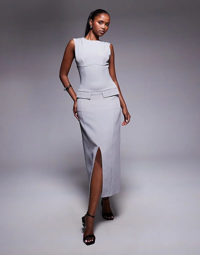 Эксклюзивное платье Kaiia без рукавов с высоким воротом, карманами и разрезом спереди в цвете «камень»
Эксклюзивное платье Kaiia без рукавов с высоким воротом, карманами и разрезом спереди в цвете «камень»