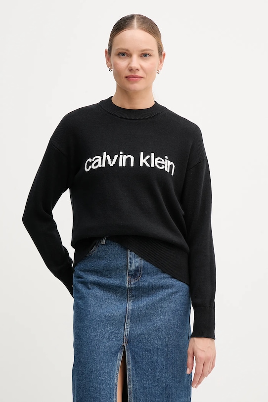 Хлопковый свитер Calvin Klein Jeans, черный
Хлопковый свитер Calvin Klein Jeans, черный