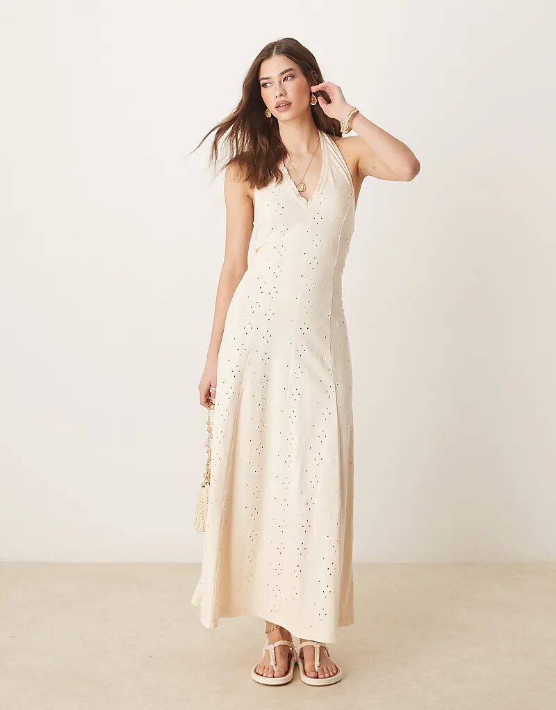 Платье миди ASOS DESIGN с люверсами и халтером в цвете «камень»
Платье миди ASOS DESIGN с люверсами и халтером в цвете «камень»