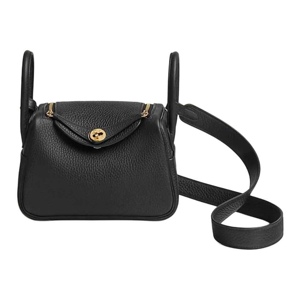 Кожаная портативная мини-сумка кроссбоди Lindy Clemence Bullock через плечо для женщин 89 Нуар черный HERMES 
Кожаная портативная мини-сумка кроссбоди Lindy Clemence Bullock через плечо для женщин 89 Нуар черный HERMES