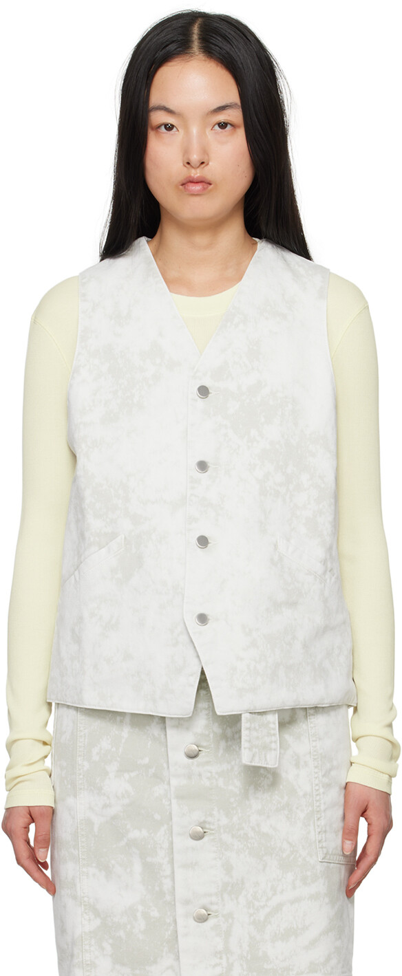 Жилет из серого денима с эффектом кислотной стирки LEMAIRE
Жилет из серого денима с эффектом кислотной стирки LEMAIRE