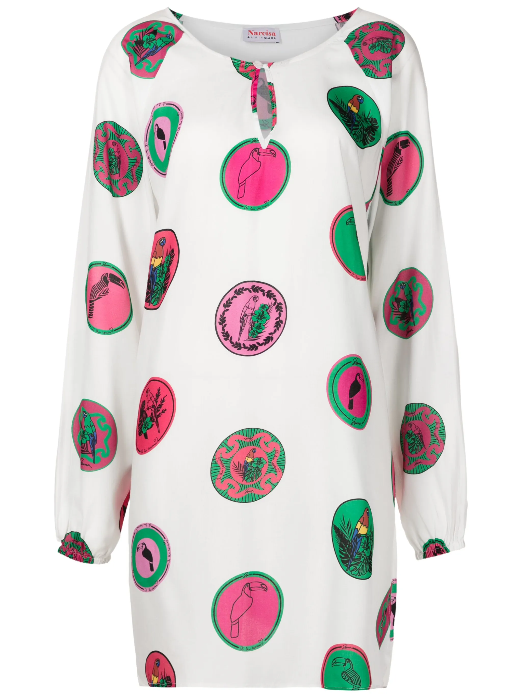 Платье-трапеция с графичным принтом Amir Slama, белый
Платье-трапеция с графичным принтом Amir Slama, белый