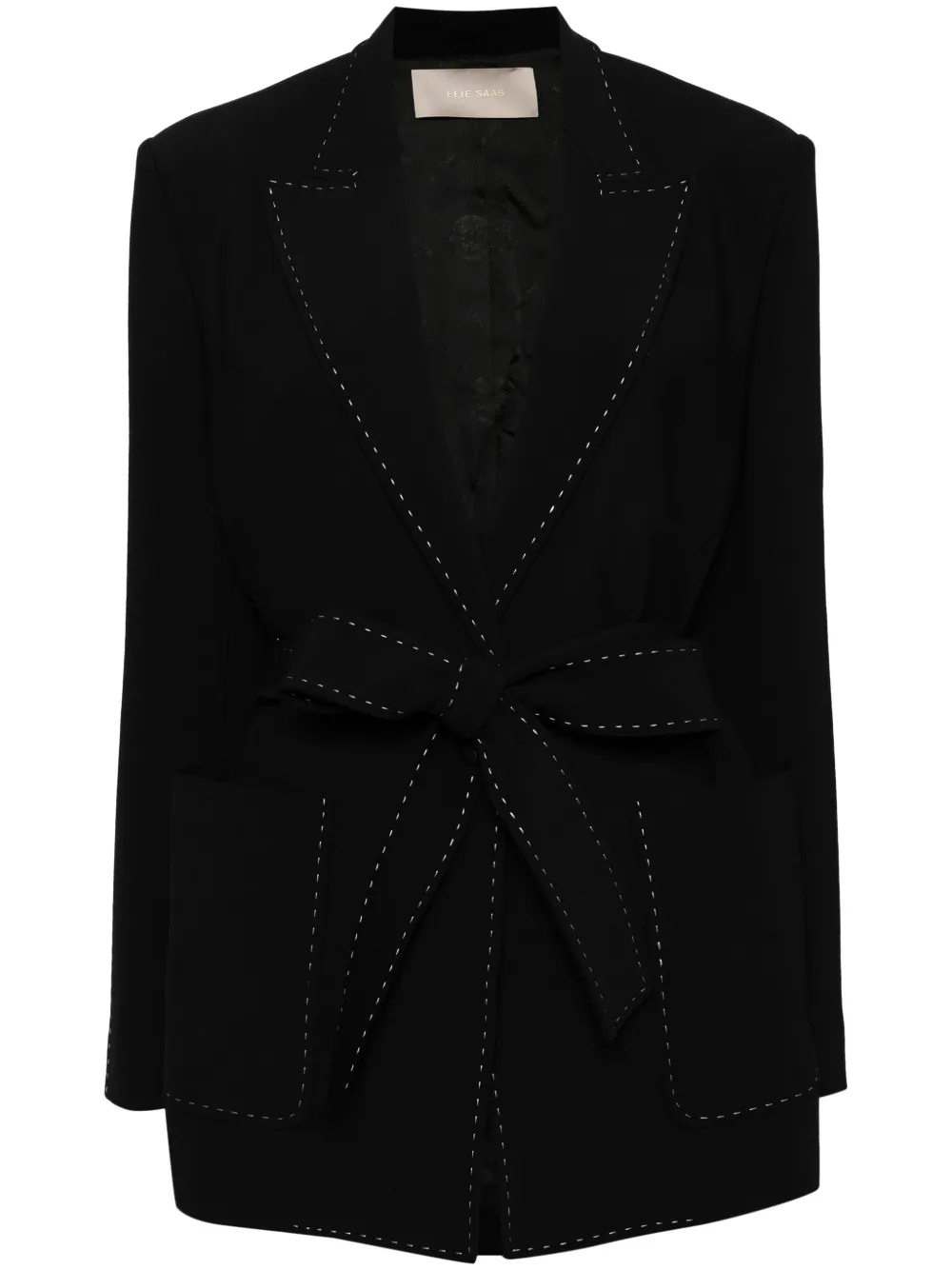 Пиджак с декоративной строчкой Elie Saab, черный
Пиджак с декоративной строчкой Elie Saab, черный