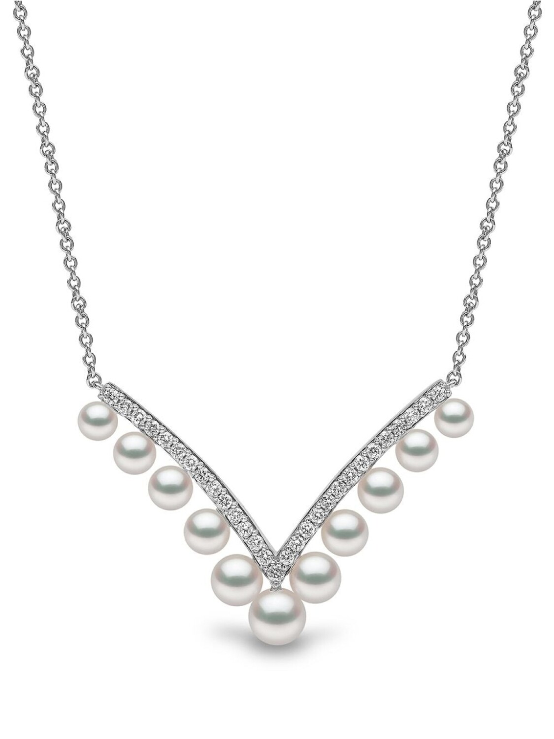 Колье Sleek из белого золота с жемчугом и бриллиантами Yoko London, серебряный
Колье Sleek из белого золота с жемчугом и бриллиантами Yoko London, серебряный
